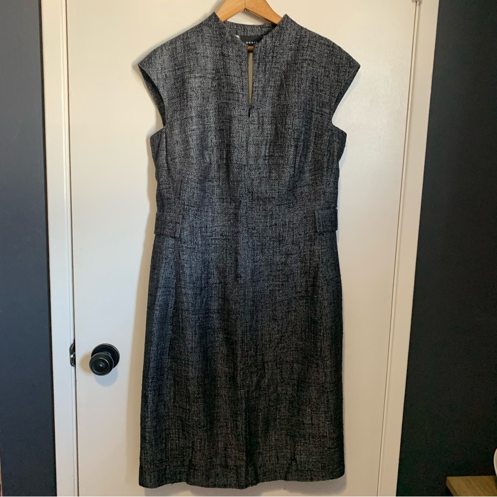 Akris Black Tweed Sheath Dress